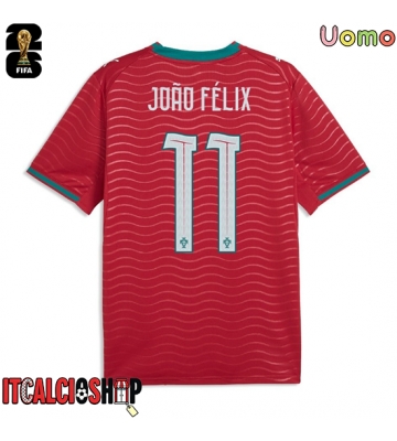 Portogallo Joao Felix #11 Prima Maglia Mondiali 2026 Manica Corta